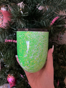 RTS {Green Glow} Wine Tumbler